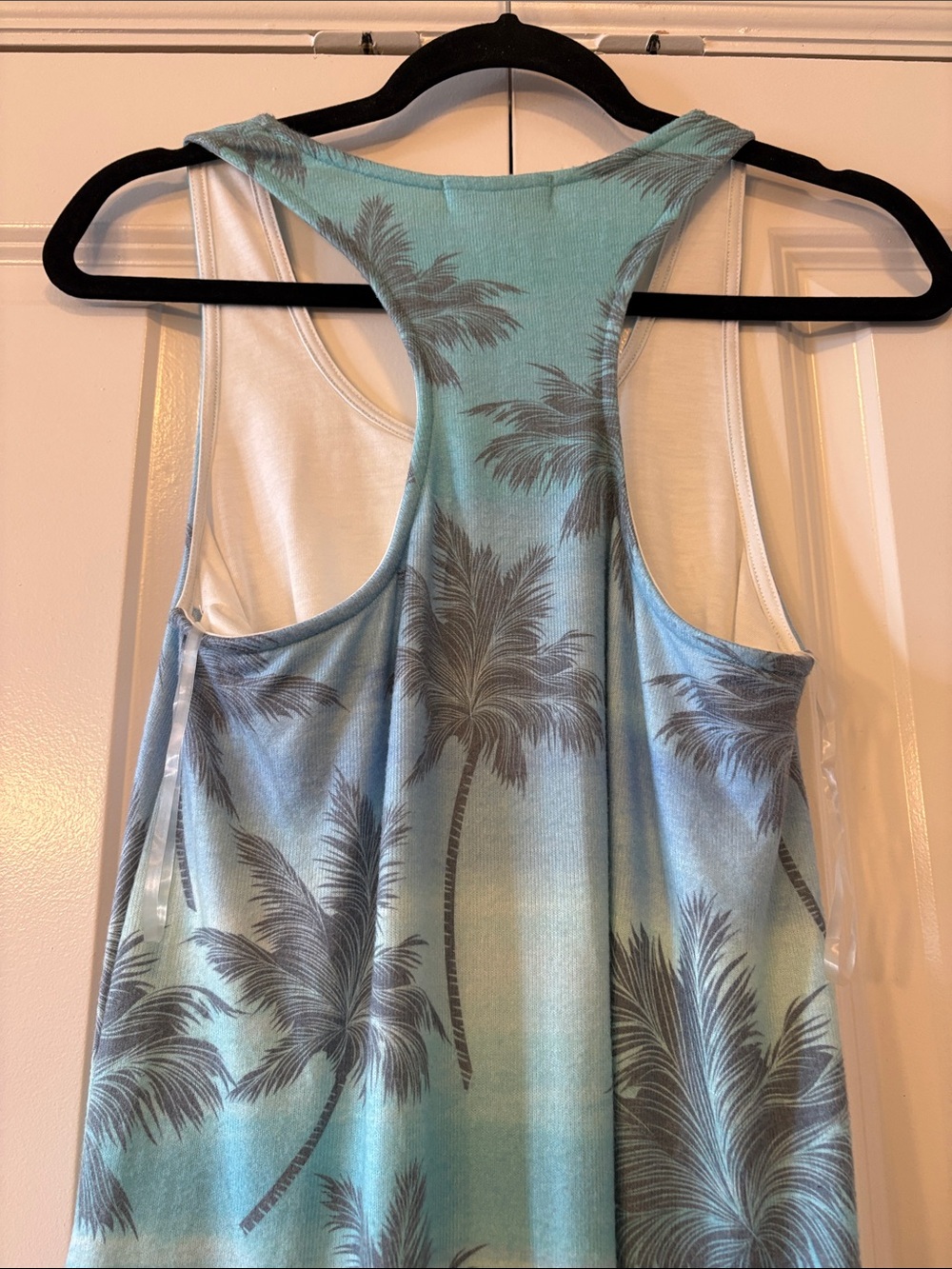 P.J. Salvage Tropical Palm Print Maxi Dress in Aqua and Green - Picture 4 of 4